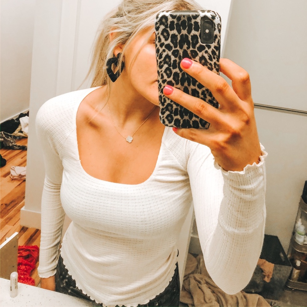 Urban outfitters plain cream top 🤍